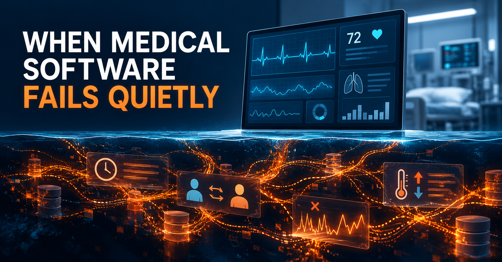 Banner for When medical software fails quietly, illustrating silent failures in medical software